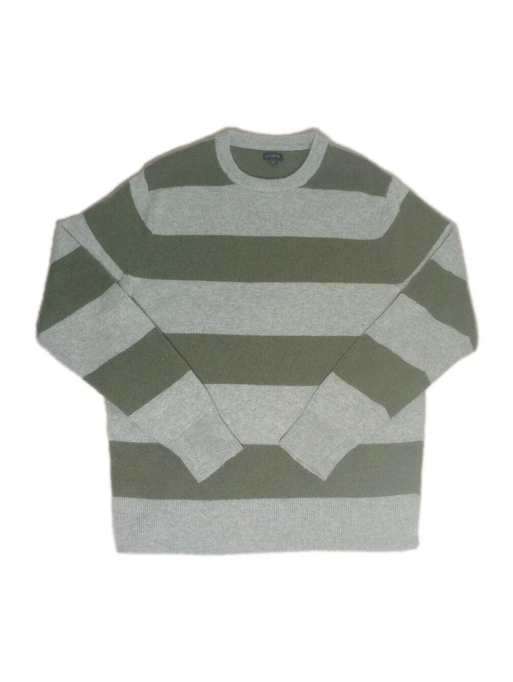 Vintage Y2K J Crew Sweater Mens XL Lambswool Polyamide Crewneck Striped
